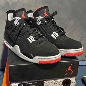 Jordan Air 4 Black Red Sneakers